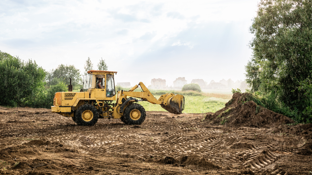 land clearing by large machine